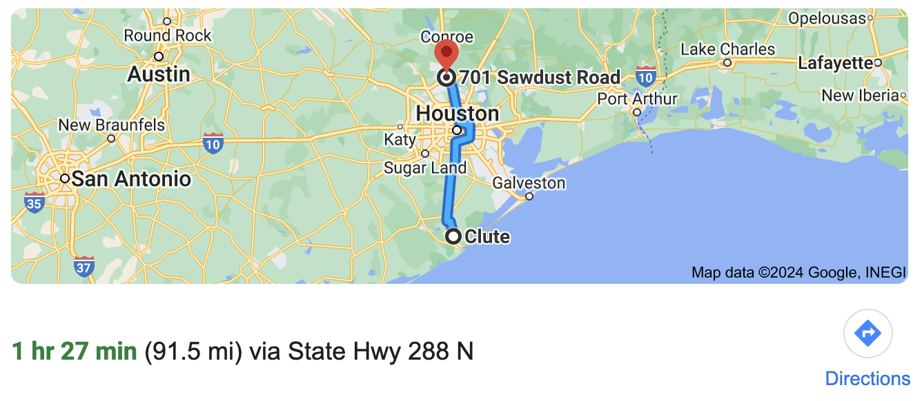 Directions to Clute, Texas photographer Bri Sullivan's stduio.